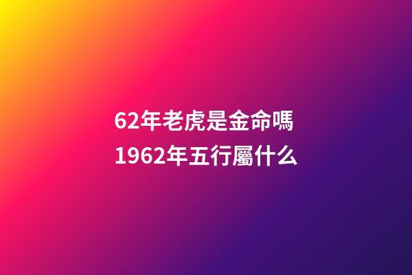 62年老虎是金命嗎 1962年五行屬什么-第1張-觀點(diǎn)-玄機(jī)派